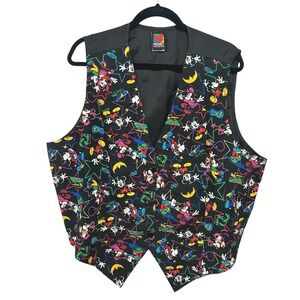 Mickey Unlimited Neon Mickey Mouse Vest 22W Colorful 90s Cartoon‎ Kidcore Retro